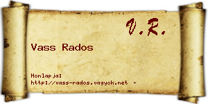 Vass Rados névjegykártya